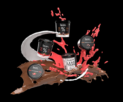 Lean 3d art branding clean design flat flavors graphic design ice cream illustration logo minimal package design packaging render splash typography typography design visualization visuals