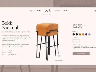 Puik Concept Redesign design ecommerce furniture ui