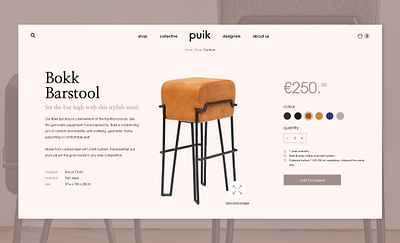 Puik Concept Redesign design ecommerce furniture ui