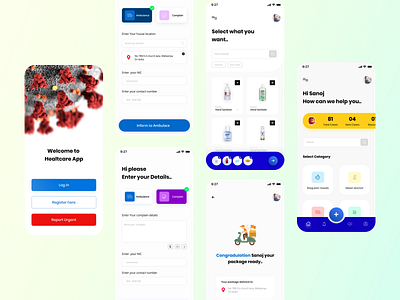 Healthcare Management App Design - Covid-19 app app design app ui covid 19 hospital hospital app interface design ui design user interface design ux