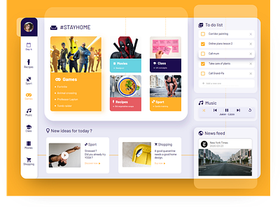 Stay at Home - Quarantine Plan dashboad dashboard design quarantine stayathome stayhome ui webdesign