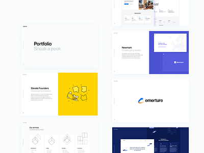 Portfolio Deck Concept brand branding deck design flat graphic graphic design illustration minimal premium presentation presentation design slide slides typography