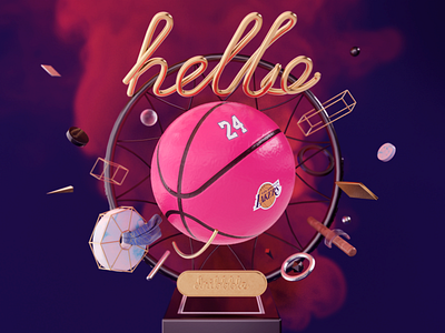 Hello Dribbble 3d debutshot design