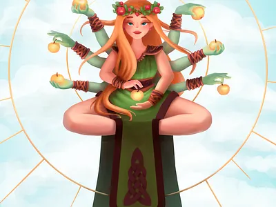 Idunn the norse goddess apple art challenge character concept fantasy girl god goddess illustration norse mythology