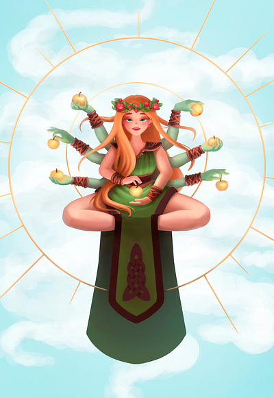 Idunn the norse goddess apple art challenge character concept fantasy girl god goddess illustration norse mythology