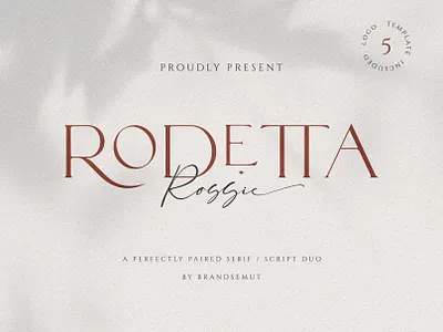 Rodetta Rossie Font Duo + Logos beauty blog calligraphy cassual elegant font fashion font duo handlettering handwritten logo luxury font magazin modern font presentations script serif sophisticated stylish font wedding font