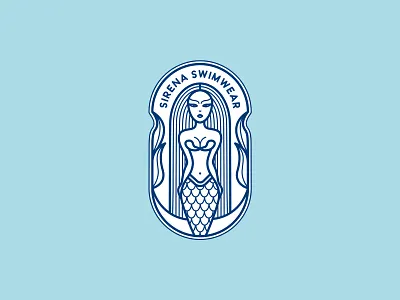 Sirena Swimwear beach wear beauty logo branding clothing clothing brand fashion brand girl illustration girly graphic design identity label line art logo logo mermaid marmaids modern vintage naked sea ocean water sirena swimwear women empowerment