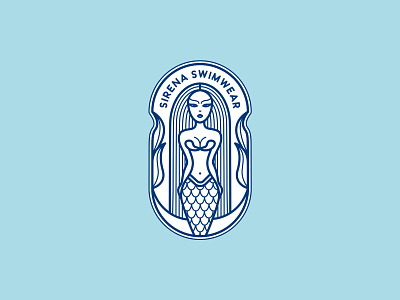 Sirena Swimwear beach wear beauty logo branding clothing clothing brand fashion brand girl illustration girly graphic design identity label line art logo logo mermaid marmaids modern vintage naked sea ocean water sirena swimwear women empowerment