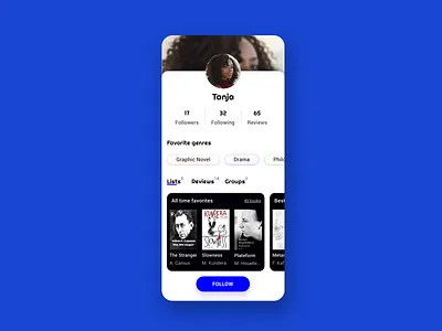 Profile // DailyUI 006 cards dailyui 006 following library profile