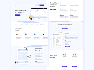 CV Builder Landing page (concept) product design ui ux webdesign website website concept