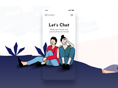 A chitter app concept animation app art background branding colors concept design happy illustration interaction interface meet trending trending ui ui uidesign ux vector website