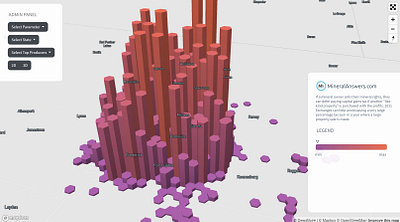 Hexagons Properites on Map bar charts barchart data analysis data driven data visualisation data visualization datavisualization dataviz geographic html html css infographics information design interactive map javascript mapbox maps storytelling uxdesign uxui