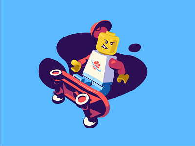 Lego skater 3d action character dribbble easymetry illustration lego madrabbit moi3d skateboard skater vector