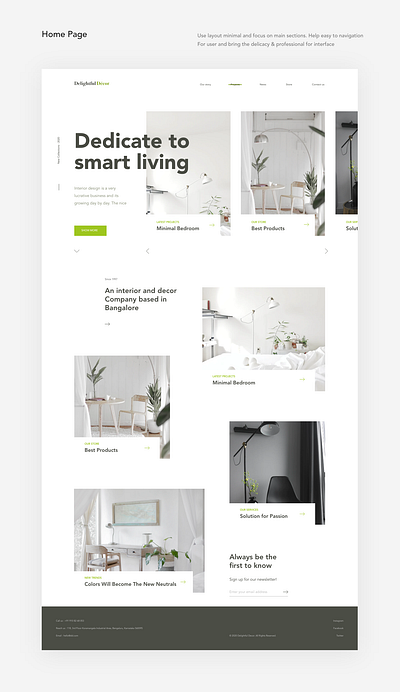 Delightful Decor Website deisgn app bangalore behance branding clean dailyui design dribble figma india interiordesign ladingpage minimal ui uidesign uidesigner uitrends uiux ux website