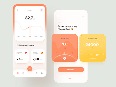 Fitness Tracker app fitness fitness app gym mobile mobile ui sport tracking app ui weight weight loss