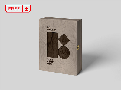 Free Wood Box Mockup box design download font free freebie identity illustration logo mockup psd typography wood