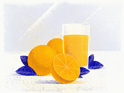 Oranges fruits glass grunge hellsjells illustration juice leaves noise orange juice oranges reflection spain still life sunny textured textures