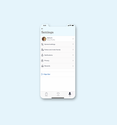 Settings Screen - UI Daily app clean sketchapp ui ui challenge ui daily ux