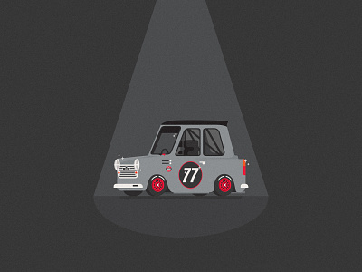 Andrew Jordan's Austin A40 2d ai car cartoon cartoons flat flat graphic goodwood illustration illustrator racecar vector