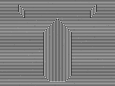 Letter T, 36daysoftype 2020 36days 36daysoftype 36daysoftype t 36daysoftype07 abstract geometry black white geometric abstraction geometrical type graphic design hypnotic kinetic typography letter t op art opart optical illusion striped lines trippy visual effect