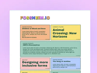 Personal blog design blog blog design blogging colors css design minimalistic personal rainbow type typography web