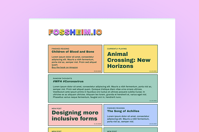 Personal blog design blog blog design blogging colors css design minimalistic personal rainbow type typography web