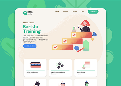 Barista Training Web Desktop design photoshop sketch ui vector website