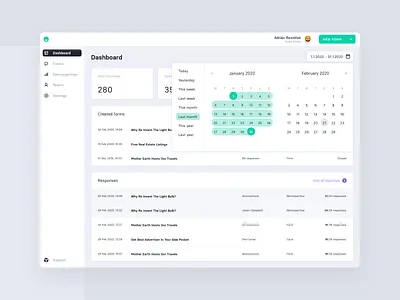 Dashboard in admin panel admin admin design admin panel app calendar dashboad dashboard ui design selector ui ux