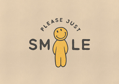 Pleas just smile! branding cartoon cartoon character character design hand drawn hand lettering illustration logo retro smile smiley smiley face vector vintage