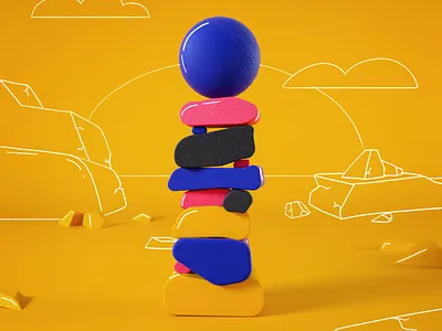 I rocks 2d 36 days of type 36days 3d character cinema4d illustration octane type typography
