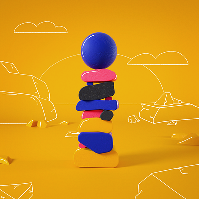 I rocks 2d 36 days of type 36days 3d character cinema4d illustration octane type typography