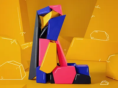L rocks 2d 36days 36daysoftype 3d cinema4d illustration mixed octane type typography