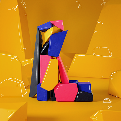 L rocks 2d 36days 36daysoftype 3d cinema4d illustration mixed octane type typography
