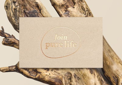 Join pure life No.2 brand eco ecological gold hotels logo natural nature responsibility typography