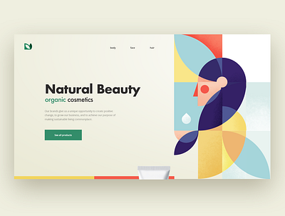 NatruralBeauty design geometry illustraion illustration landing page minimalist ui ux vector web