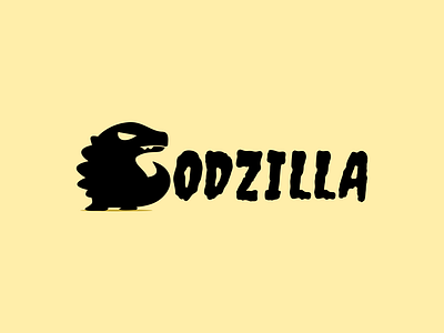 G-odzilla design flat godzilla minimal art monster typography vector wordplay