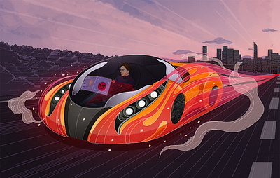 Gear up for the Car of the Future car design digital editorial illustration illustration illustrator procreate procreate art technology