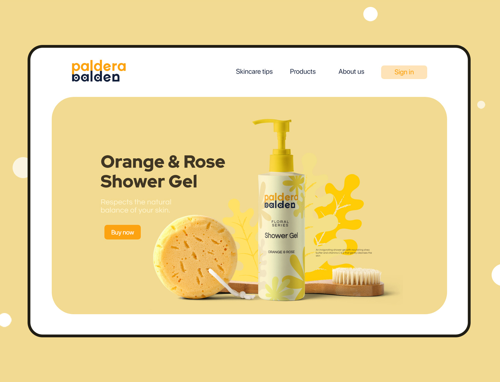 Example of Skincare Company Landing Page