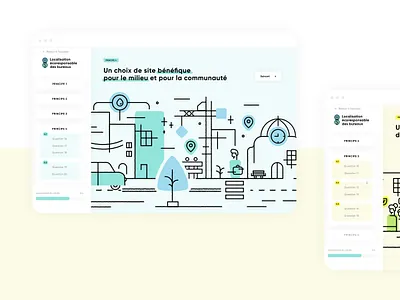 Localisation écoresponsable - Web tool city city illustration colorful design ecofriendly ecology fun illustrator practical ui urban ux web web tool webdesign