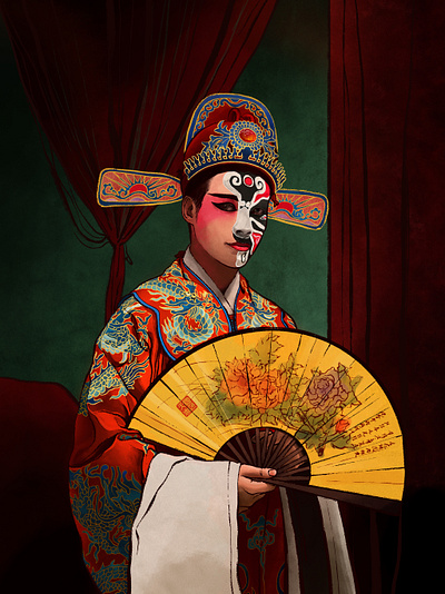 国色天香 character design chinese design digital editorial editorial illustration illustration illustrator portrait art procreate procreate art