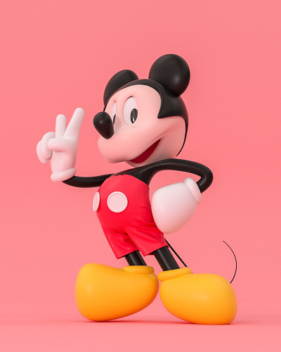 Mickey Mouse-米老鼠 c4d character design illustration letter mascot roles three dimensional ui 三维 米老鼠