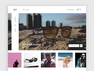 Ray-Ban - UI/UX Design design glasses landing page minimalism ui uiux ux web web design веб дизайн лендинг посадочная страница