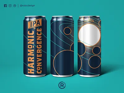 Harmonic Convergence IPA beer branding can harmonic convergence illustration ipa solar system vector