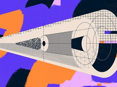 Marketing for architects editorial geometry halftone illustration layout plan scheme shapes texture
