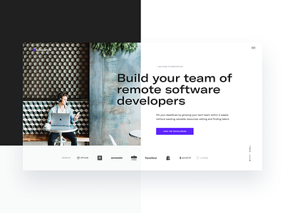Remote Development Agency Website agency development gt america homepage purple remote remote work typography ui user experience user interface ux web design website