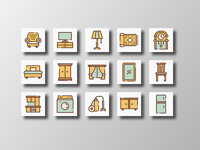 Household & Furniture (Filled Outline) app artist creative design designer doodle furniture household icon icon bundle icon set iconfinder illustration interior microstock stock supplies supplyanddesign ui vector