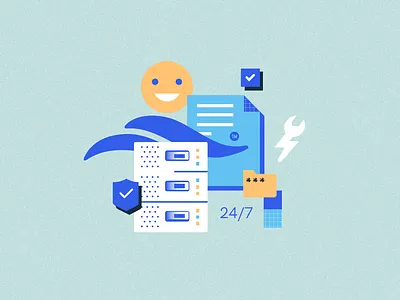 cloudmsg it managing branding data engineering help illustration marketing protection reports safe server support ui vector