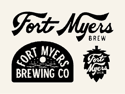 Unused florida brewery branding badge beer branding brewery brewing florida hop identity logo script wordmark