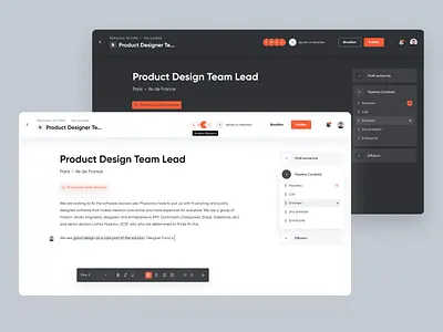 Hiring Platform creation dark mode hire hiring interface job minimal platform text text editor ui