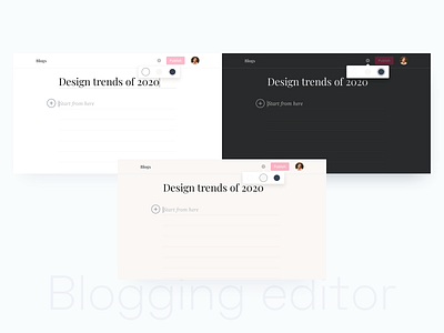 Blogging Editor Experience blogging color dailyui design editor flat minimal shapes typography ui uidesign uiux ux uxdesign vector web